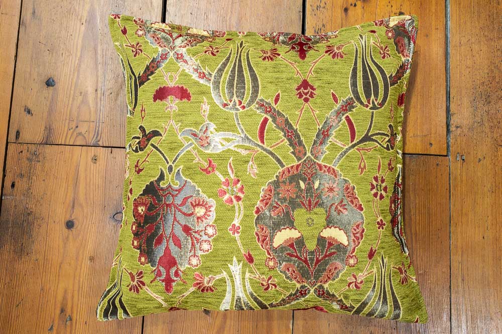 Small Lime Ottoman Turkish Tulip Cushion Cover 44x44cm